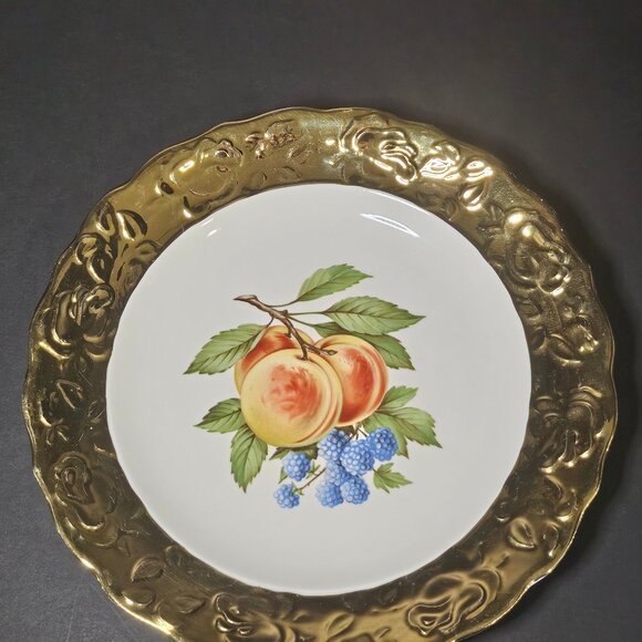 Vintage Rare 22 Karat Crown Of Gold Encrusted 10" Plate by Sabin - Picture 9 of 9